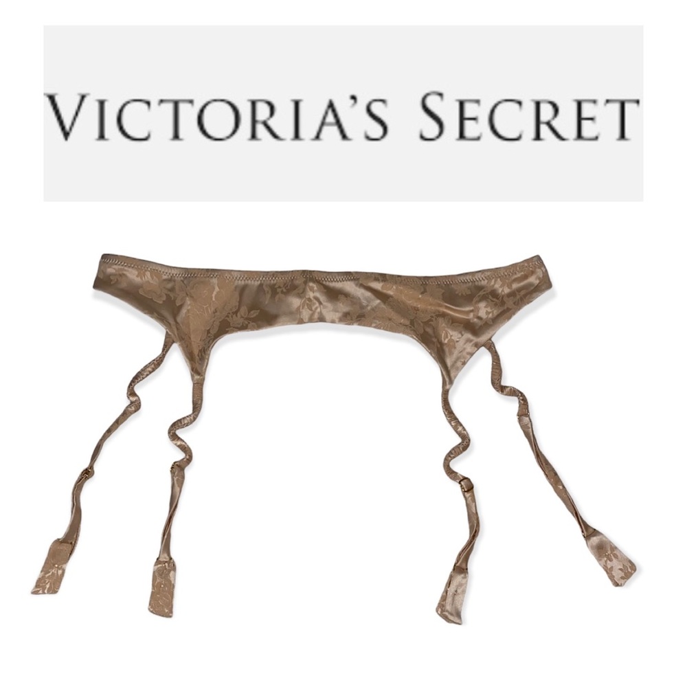 NEW! Victoria’s Secret Nude Rose Floral Brocade Garter Belt - Size M
